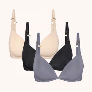 (3 bras) Lively The Deep V No-Wire Push-Up Trio Wireless Bras 32A